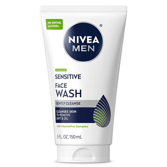 Visit the NIVEA MEN Store — NIVEA MEN Sensitive Face Wash with Vitamin E and Chamomile Extract, No Drying Alcohol, Gentle Face Wash for Men with Sensitive Skin, 5 Fl Oz Tube