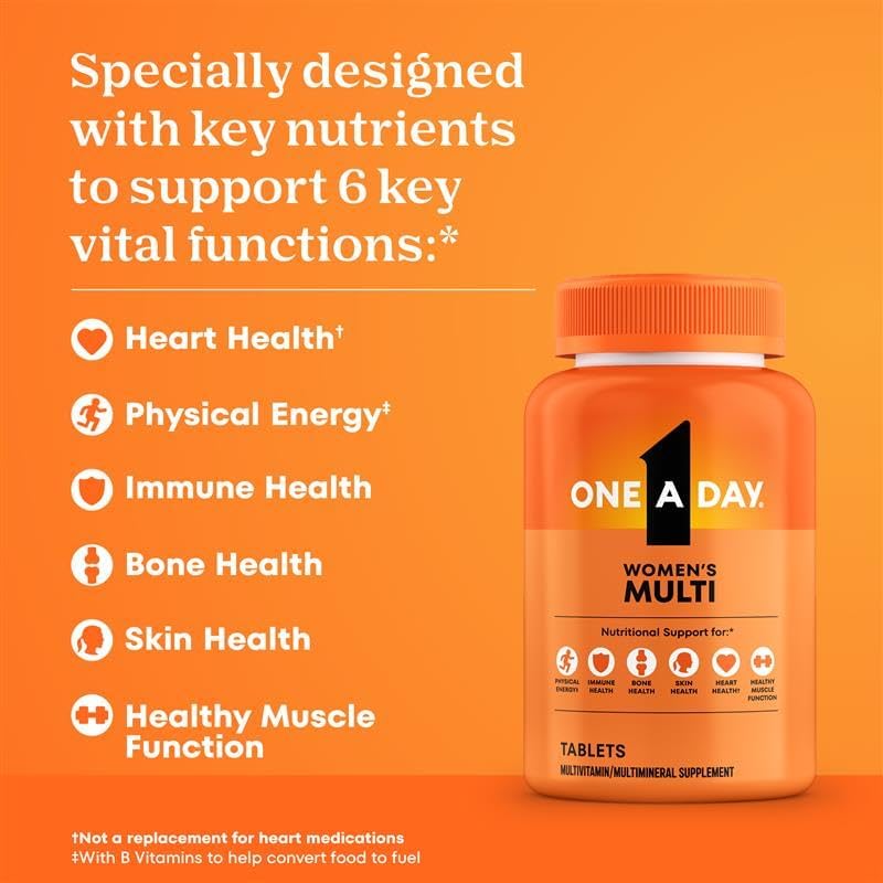Visit the ONE A DAY Store — One A Day Multivitamin for Women- Daily Vitamins for Woman with Biotin, Calcium, Folic Acid, Iron & Zinc, Complete Women’s Vitamins, 200 Ct (Packaging May Vary)