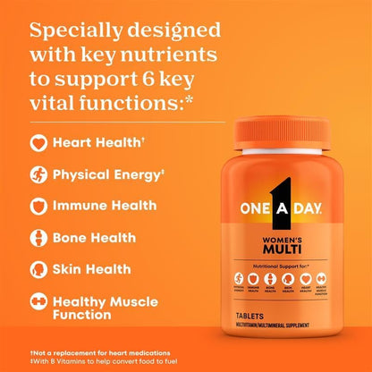 Visit the ONE A DAY Store — One A Day Multivitamin for Women- Daily Vitamins for Woman with Biotin, Calcium, Folic Acid, Iron & Zinc, Complete Women’s Vitamins, 200 Ct (Packaging May Vary)