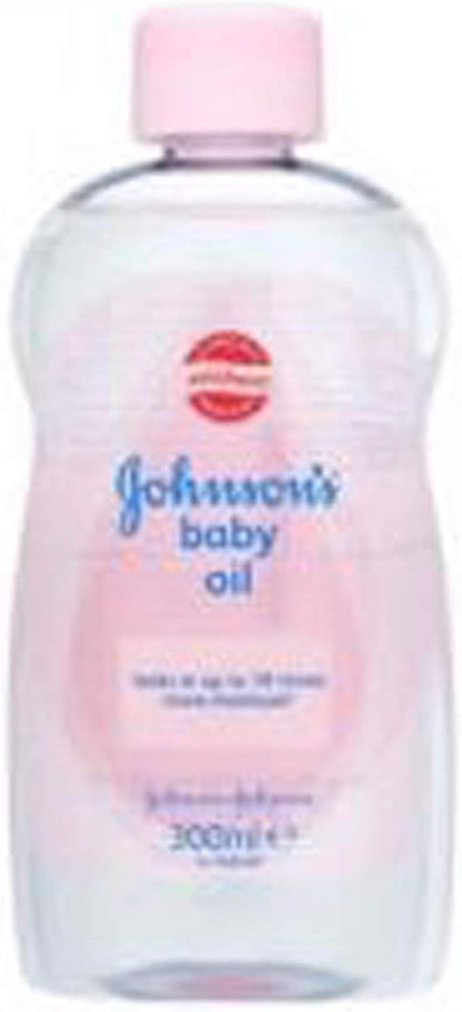 Johnson's Baby Oil, Pure Mineral Oil to Prevent Moisture Loss for Newborn, Kids, & Adults, Gentle, Soothing Baby Massage Oil, Dry Skin Relief, Hypoallergenic, Original Scent, Baby Essentials, 3 fl. oz