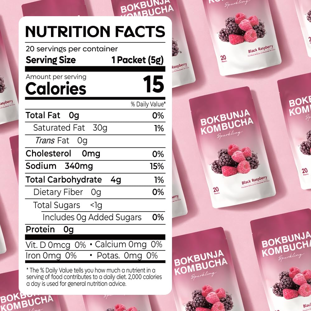 Kombucha Powder Packets Unisex Schisandra Berry Sparkling Drink Mix