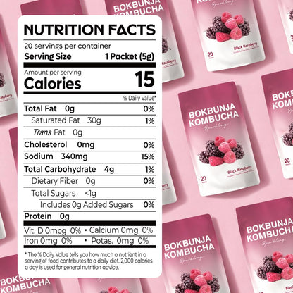 Kombucha Powder Packets Unisex Schisandra Berry Sparkling Drink Mix