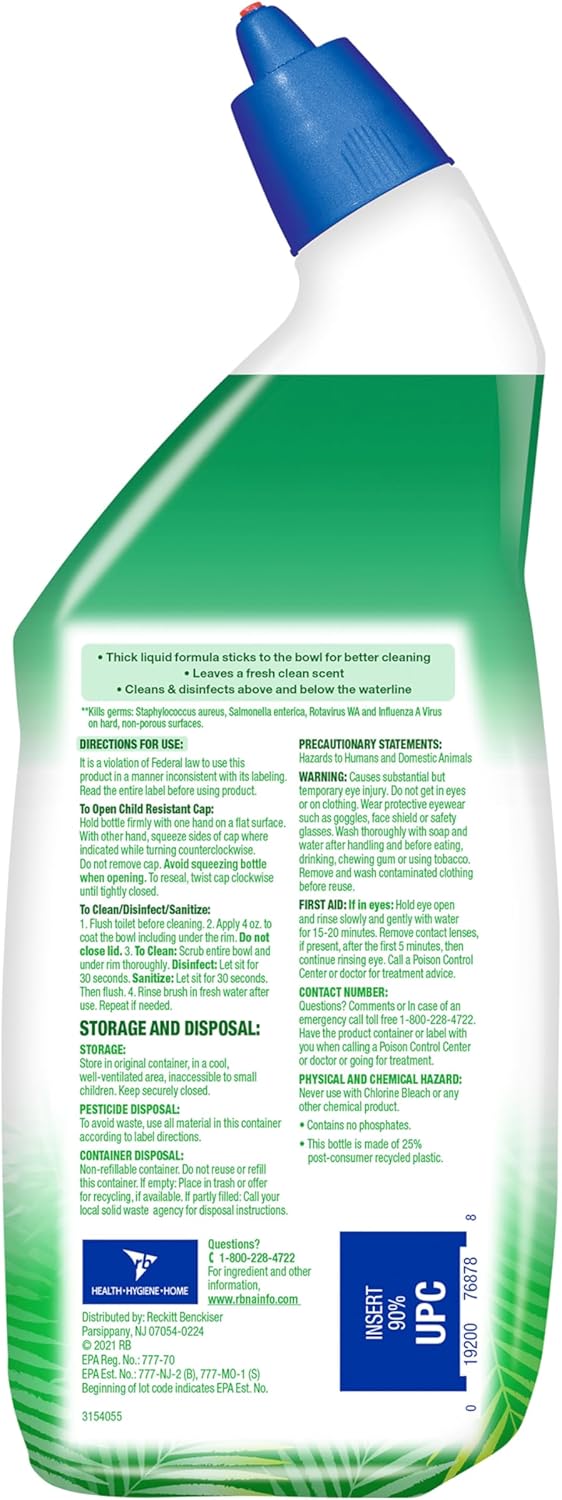 Toilet Bowl Cleaner Unisex Clinging Gel 24 oz