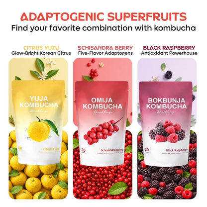 Kombucha Powder Packets Unisex Schisandra Berry Sparkling Drink Mix