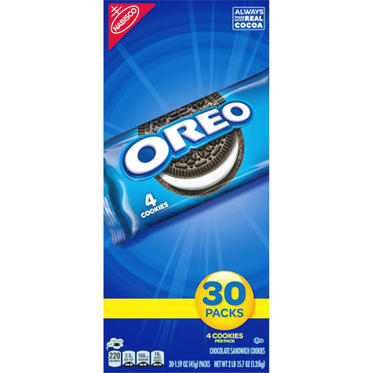 Visit the Oreo Store — OREO Chocolate Sandwich Cookies, 30 Snack Packs (4 Cookies Per Pack)