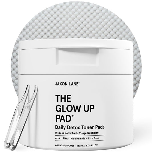 JAXON LANE  — Rice Toner Pads Korean Skin Care Daily Exfoliating Pads for Face: THE GLOW UP Centella AHA PHA Niacinamide Brightening Toner for Mens Skincare, Facial Cleansing, Acne Pores, Dark Spots & Skin Radiance