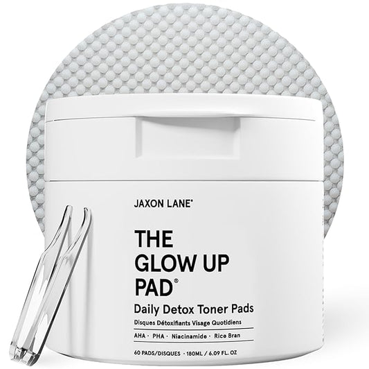 JAXON LANE  — Rice Toner Pads Korean Skin Care Daily Exfoliating Pads for Face: THE GLOW UP Centella AHA PHA Niacinamide Brightening Toner for Mens Skincare, Facial Cleansing, Acne Pores, Dark Spots & Skin Radiance