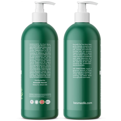Visit the KESMEDIK Store — KESMEDIK Tea Tree Body Wash MaxTherapy, Itchy Skin Relief Soap, Soothes Jock Itch, Athlete's Foot, Acne, Eczema, Psoriasis & Sensitive Skin, Intimate Wash, Men & Women, 2-Pack, Original Edition