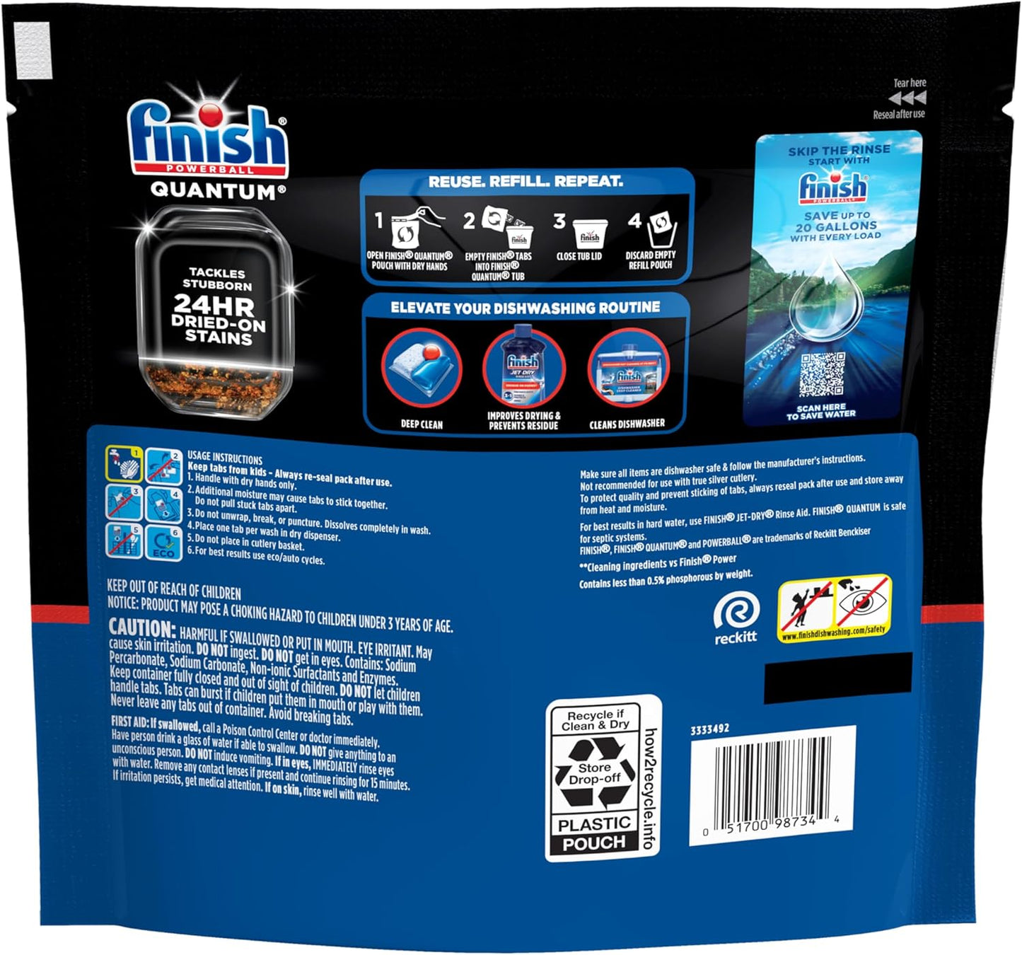 Dishwasher Detergent Pods Unisex 100-Count Unscented