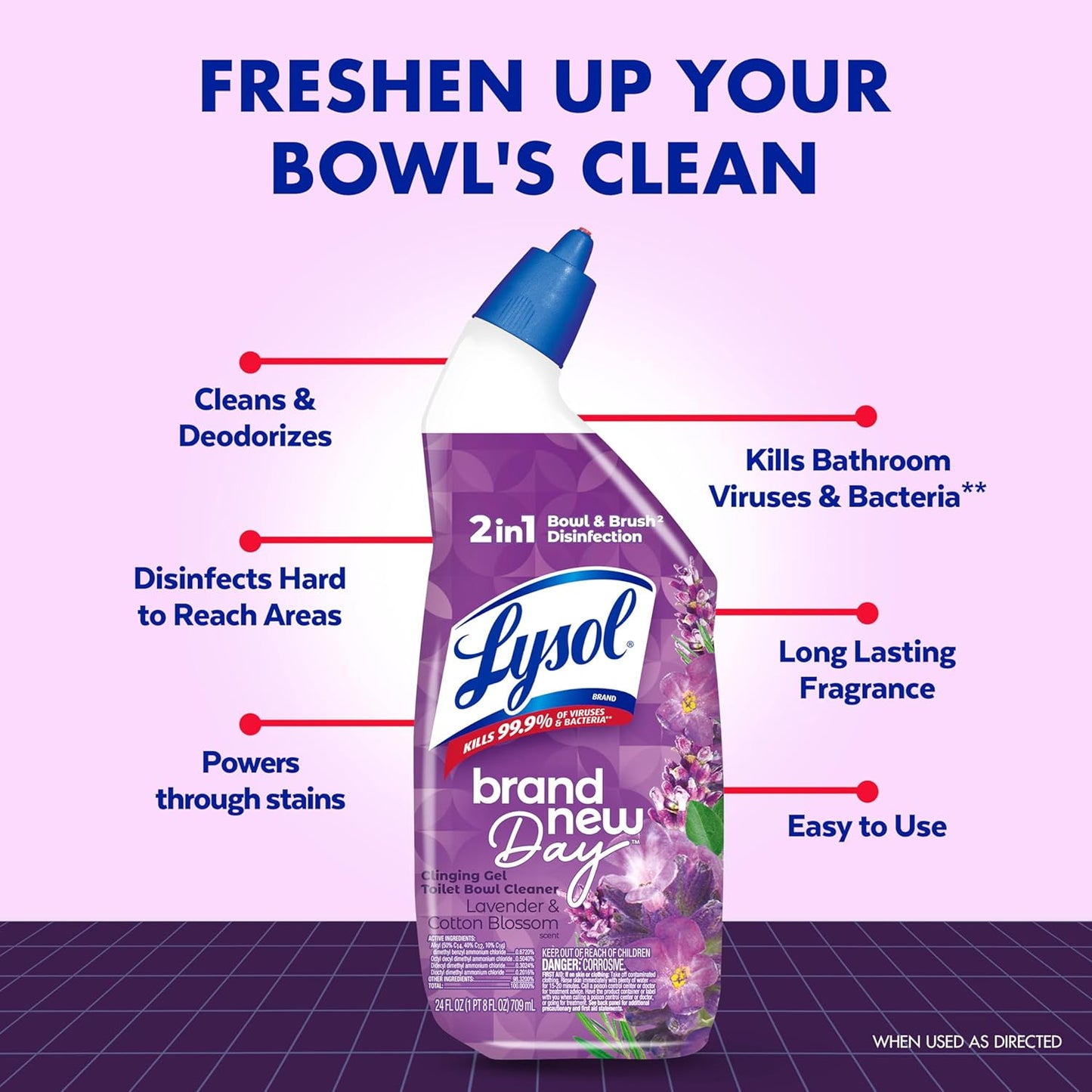 Toilet Bowl Cleaner Unisex Clinging Gel 24 oz