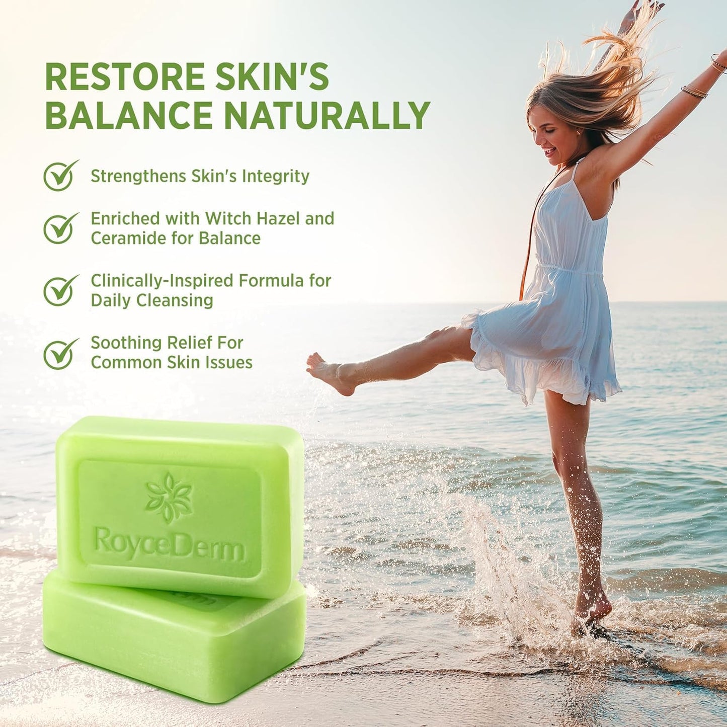 Visit the Roycederm Store — Roycederm Antifungal Bar Soap - Tea tree Oil Soap - Athlete’s Foot Treatment for Jock Itch & Ringworm - Medicated Antifungal Soap with Clotrimazole 1% - Tea Tree Oil Scent, 1 Pack