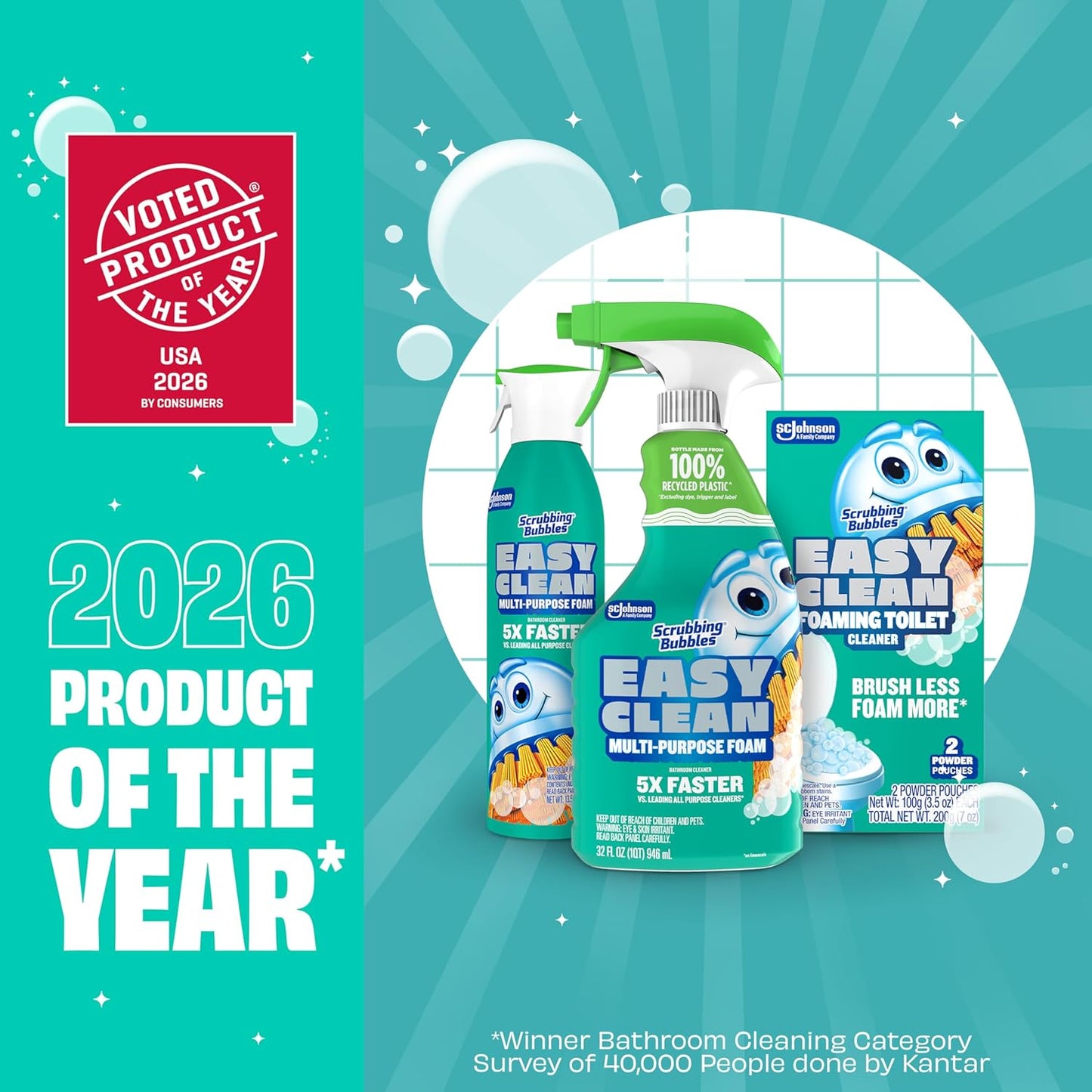 Bathroom Multi-Purpose Cleaner Unisex 32oz Foaming Spray