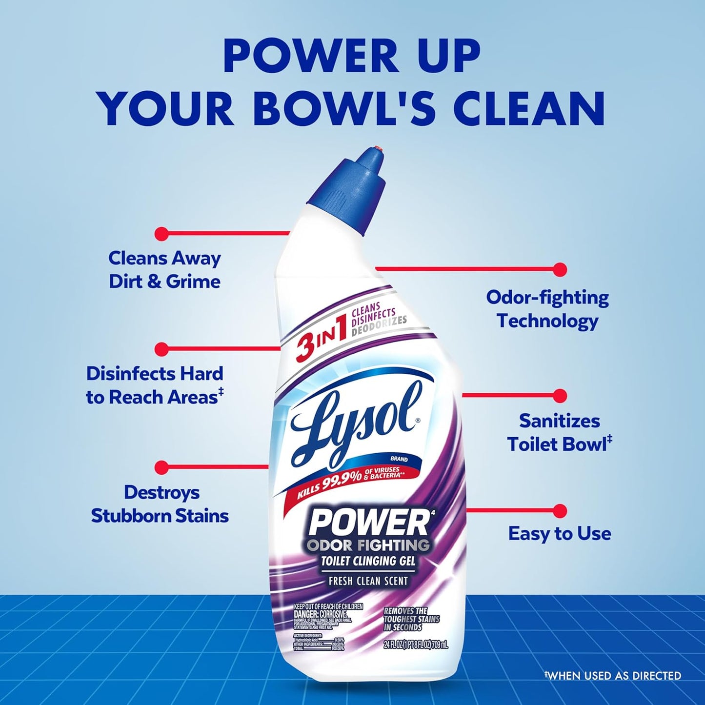 Toilet Bowl Cleaner Unisex Clinging Gel 24 oz