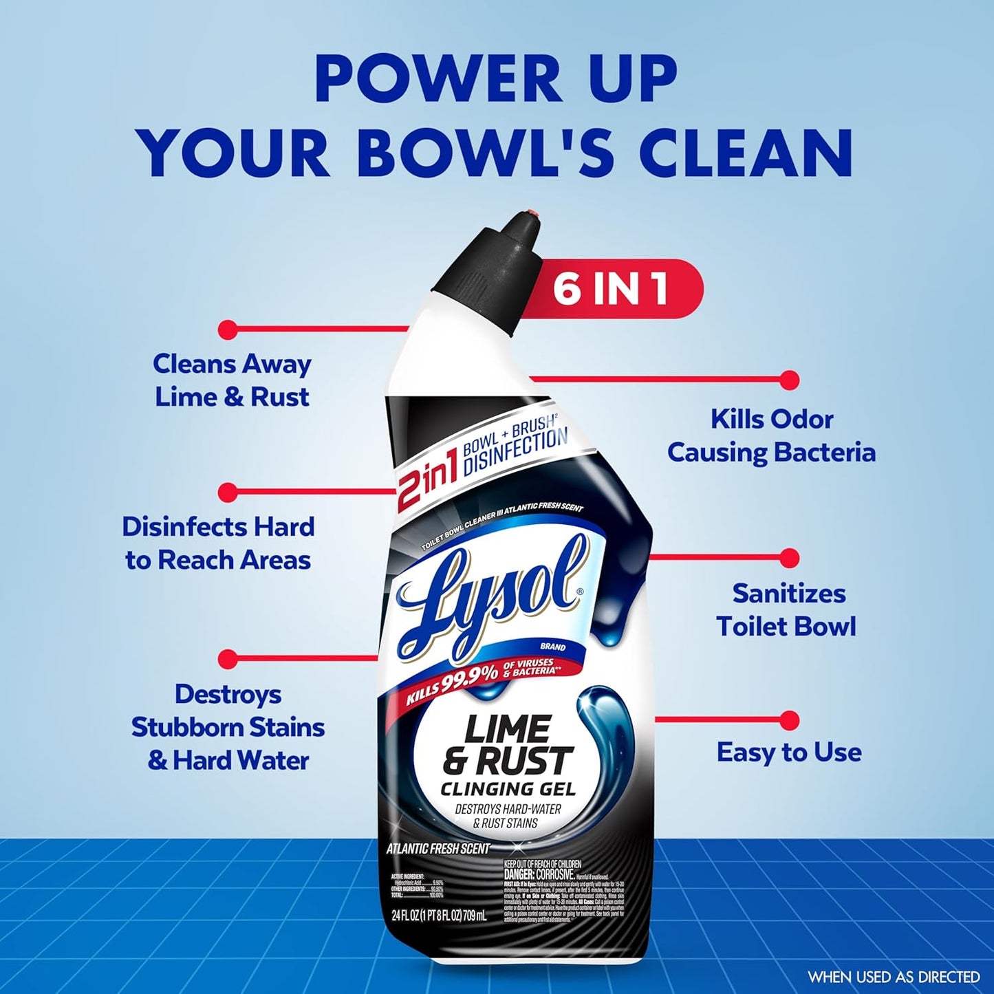 Toilet Bowl Cleaner Unisex Clinging Gel 24 oz