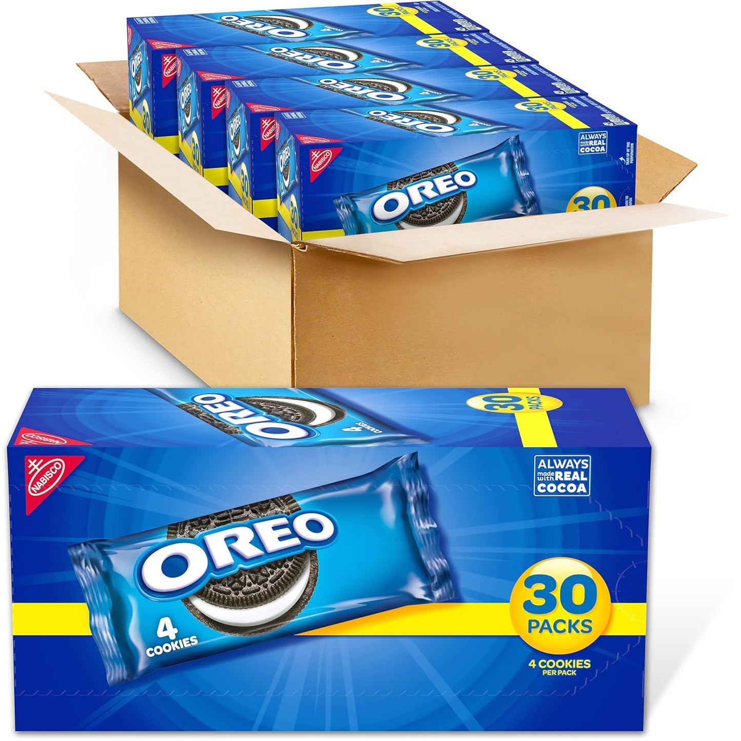 Visit the Oreo Store — OREO Chocolate Sandwich Cookies, 30 Snack Packs (4 Cookies Per Pack)
